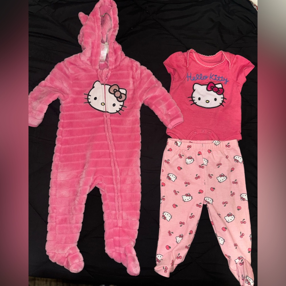 Hello Kitty Pink Baby 2-Piece & Plush Zip Romper Set
